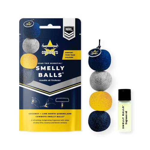 Smelly Balls Reusable Car Freshener - North Queensland Cowboys Set