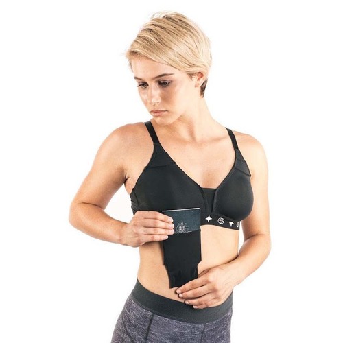The Travel Bra Ultra-Light Bra w/ Pockets - Black - Large