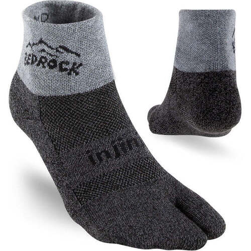 Bedrock Sandals Performance Midweight Quarter Crew Split-Toe Socks - Granite - L