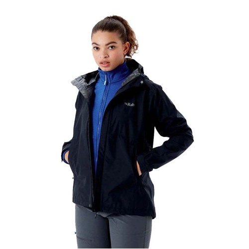 Rab Downpour Eco Waterproof Womens Jacket - Black - 8