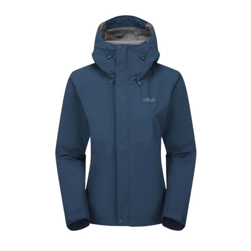 Rab Downpour Womens Waterproof Jacket - Tempest Blue - 10