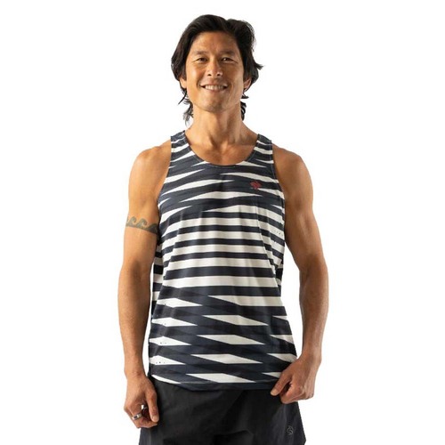 Rabbit Race Pace Mens Running Tank Top - Sugar Swizzle Stripe - M