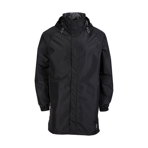 XTM Stash Unisex 2L 3/4 Length Packable Rain Jacket - Black - S