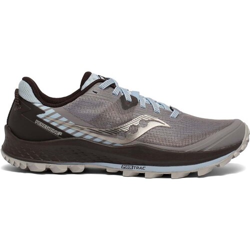 Saucony Peregrine 11 Wide Womens Trail Running Shoes - Zinc/Sky/Loom