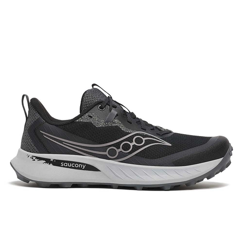 Saucony Peregrine 15 Mens Wide Trail Running Shoes - Black/Shadow
