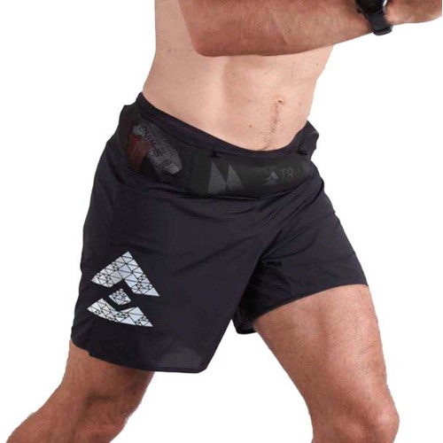 T8 Sherpa V2 Mens Running Shorts - Black/Silver - L