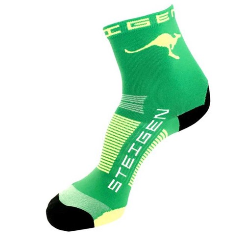 Steigen AUS Green Unisex 1/2 Length Running Socks