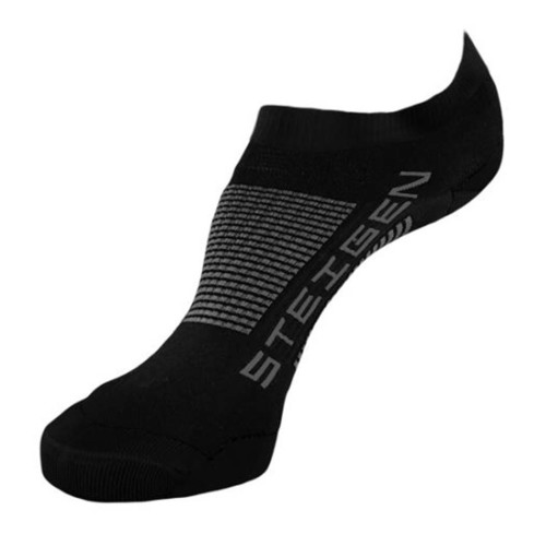 Steigen Black Unisex No Show Running Socks