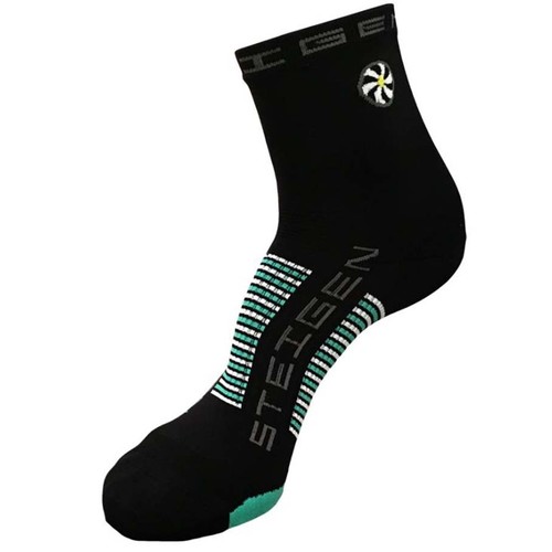 Steigen Black Unisex 1/2 Length Running Socks