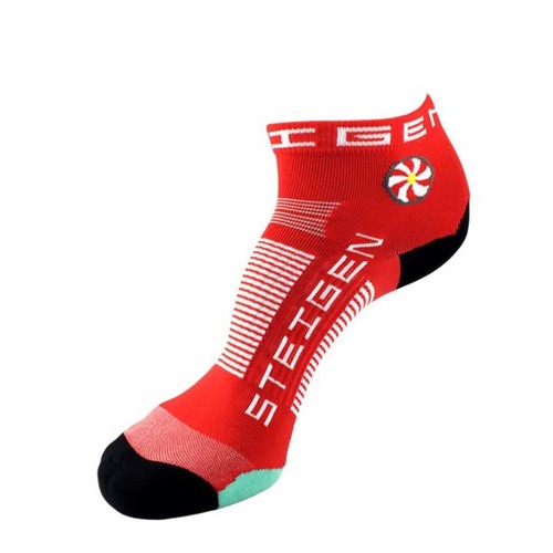 Steigen Cherry Red Unisex 1/4 Length Running Socks