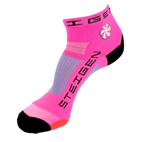 Steigen Fluro Pink Unisex 1/4 Length Running Socks