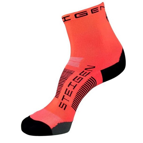 Steigen Fluro Red Unisex 1/2 Length Running Socks