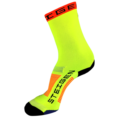 Steigen Unisex 3/4 Length Running Socks - Fluro Yellow - OSFA