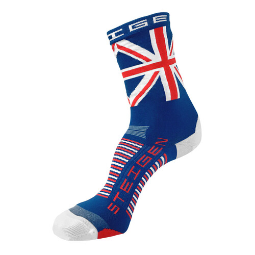 Steigen Unisex 3/4 Length Running Socks - Union Jack/Blue - OSFA