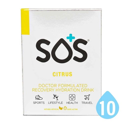 SOS Rehydrate Electrolyte Sports Drink - Citrus - 10 Pack