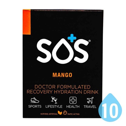 SOS Rehydrate Electrolyte Sports Drink - Mango - 10 Pack
