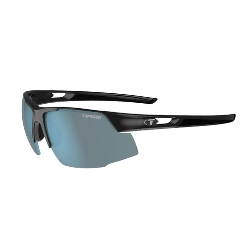Tifosi Centus Performance Sunglasses - Gloss Black Frame & Smoke Bright Blue Lens