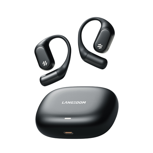 Langsdom TE09 Fashion Open-Ended Sport Wireless Earbuds - Black