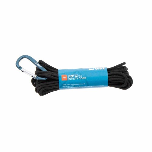 UST Para 1100 Utility Cord with Carabiner - Black - 9m/30ft