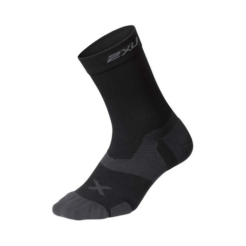 2XU Vectr Cushion Crew Compression Unisex Socks - Black/Titanium