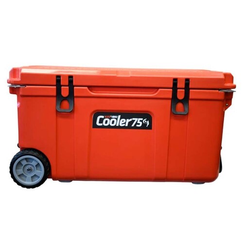 Black Wolf 75L Rolling Wheeled Ice Cooler - True Red