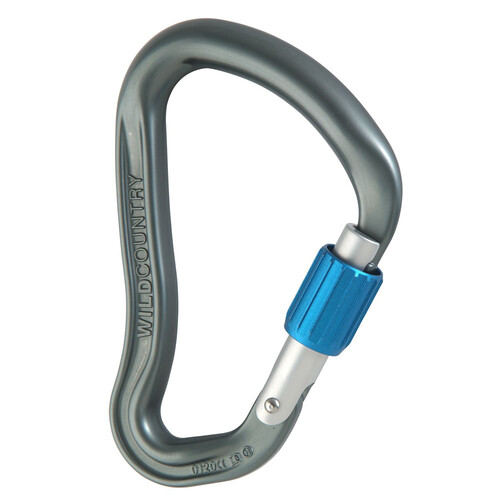 Wild Country Ascent Hms Locking Karabiners - Gunmetal/Blue