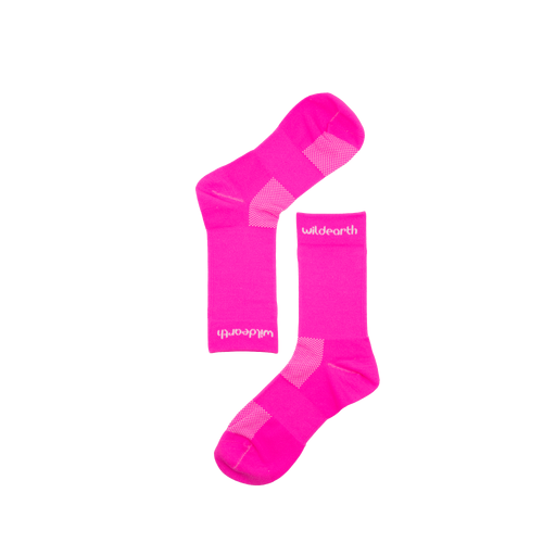 Wild Earth Original Crew Running Socks - Fluro Pink