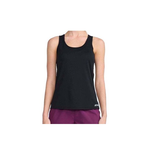 2XU Aero Womens Running Singlet - Black/Silver Reflective - XS