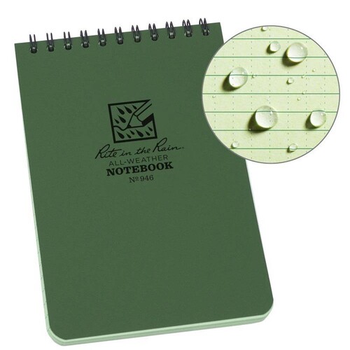 Rite In The Rain Top Spiral 4 X 6 Polydura Waterproof Notebook - Green