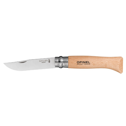 Opinel No. 8 Stainless Steel Beechwood Blister Pack - 8.5cm