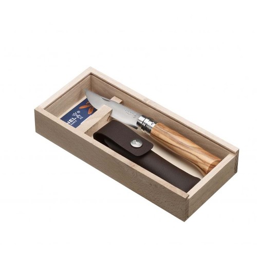 Opinel Traditional No.8 Stainless Steel Olive Knife and Sheath - 8.5cm