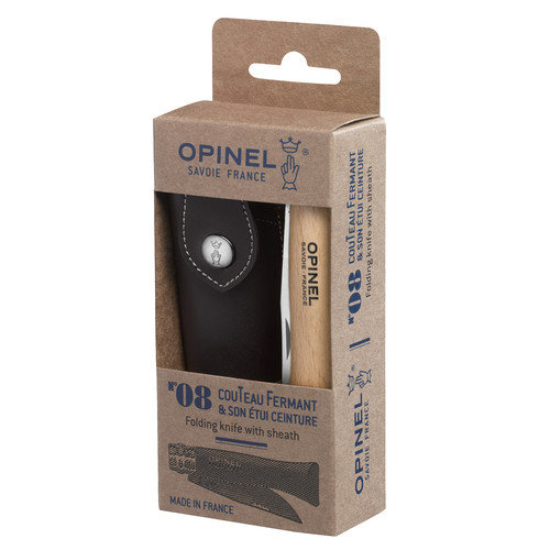 Opinel No. 8 Stainless Steel Knife with Alpine Sport Sheath - 8.5cm