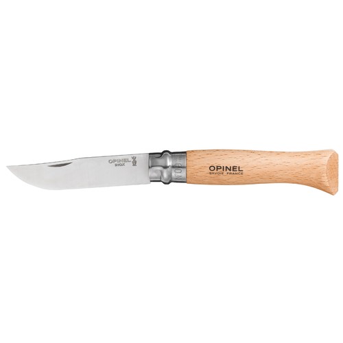 Opinel No. 9 Stainless Steel Beechwood Knife Blister Pack - 9cm