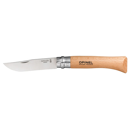 Opinel No. 10 Stainless Steel Beechwood Knife Blister Pack - 10cm