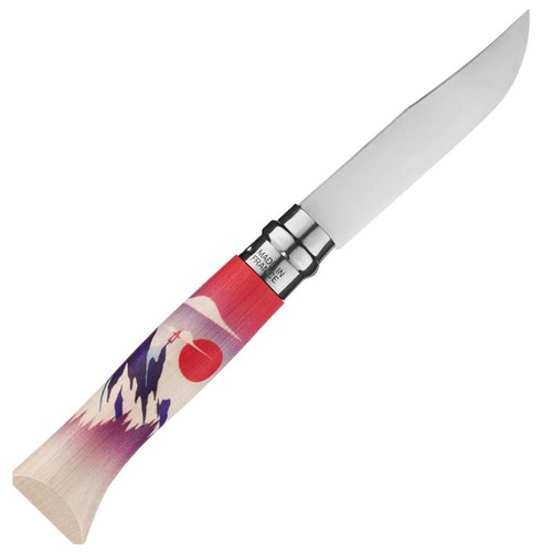 Opinel No. 8 Escapade Stainless Steel Folding Knife - Elevation - 8.5cm