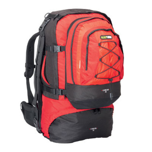 Black wolf Cancun 70L Travel Backpack & Detachable Daypack Chilli