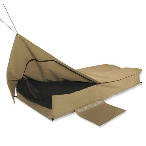 Sahara Traveller Deluxe King Single Traditional Swag & Bag - Khaki/Brown
